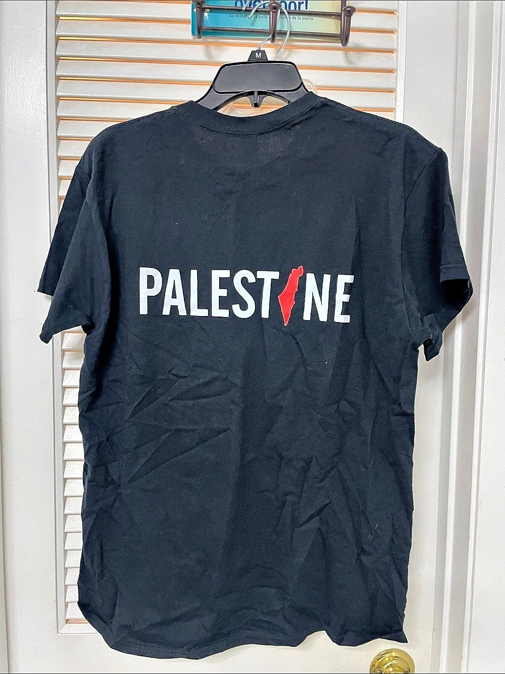 Gildan Palestine graphic T-shirt Graphic Short Sleeve T-Shirt in Black Like New